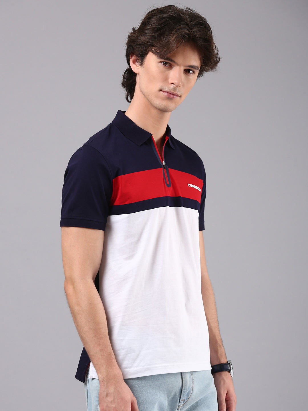 TVS Originals Racing 100% Cotton Mercerised Polo T-Shirt | 180 GSM | Sleek Zipper Placket | Soft Sheen Finish | Lightweight & Durable | Regular Fit | Heat-Sealed Neck | Premium Everyday Wear